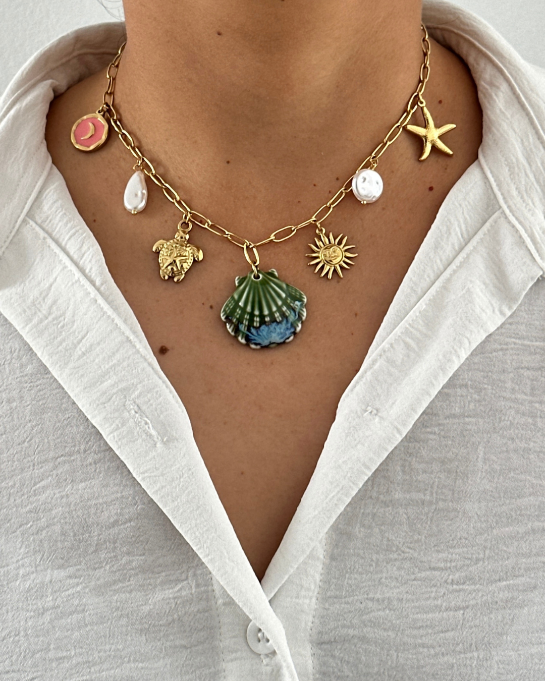 Collar - Multi charm marino