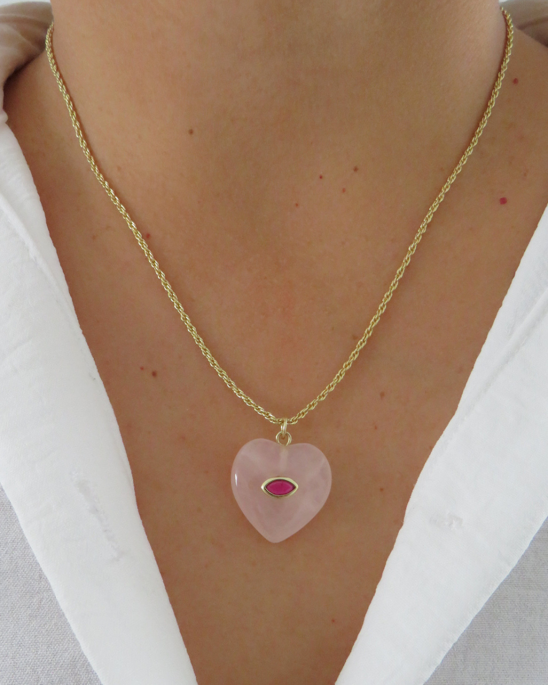 Collar cuarzo - Rosa