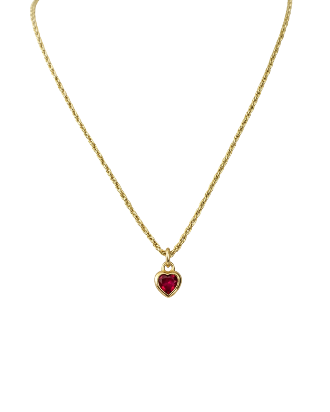 Collar  - Corazón punto luz - Fucsia