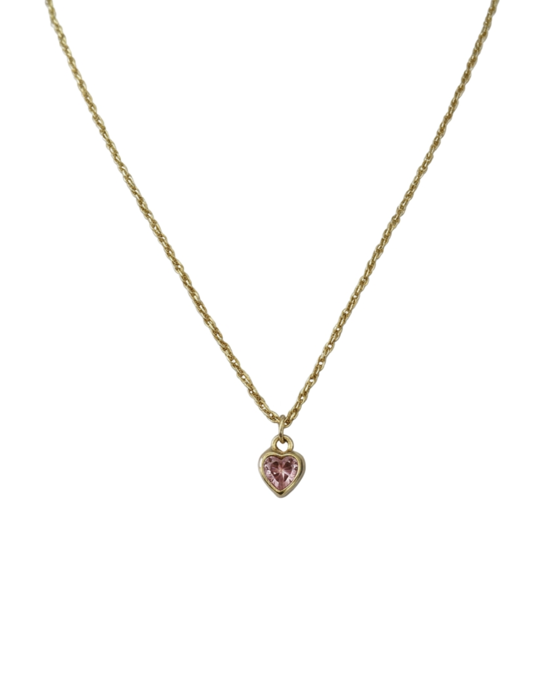 Collar - Corazón punto luz - Rosa